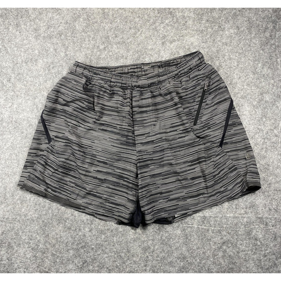 Lululemon Shorts Womens Small Athleisure Liner Zipper Pocket Run Stripe - Picture 1 of 10